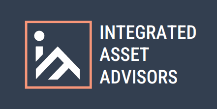 Integrated Asset Advisors Logo on Blue Background